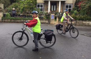 German guests starting their e-bike holiday in the Costwolds, England