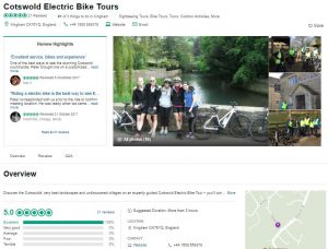 Cotswold Electric Bike Tours visitor reviews