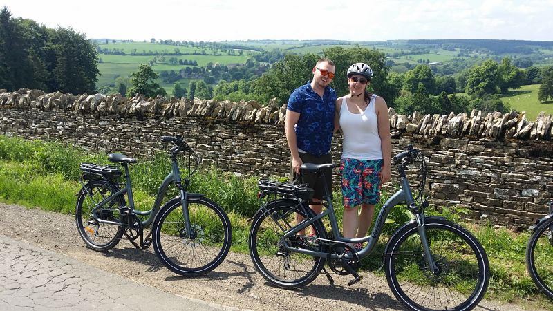 E-bike tour celebrating their honeymoon